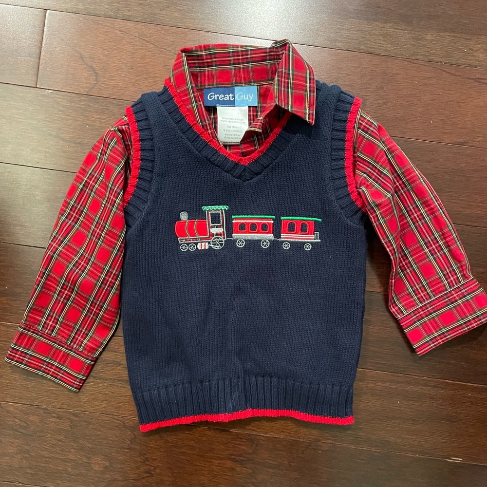 18 mo Holiday Train Sweater Set
